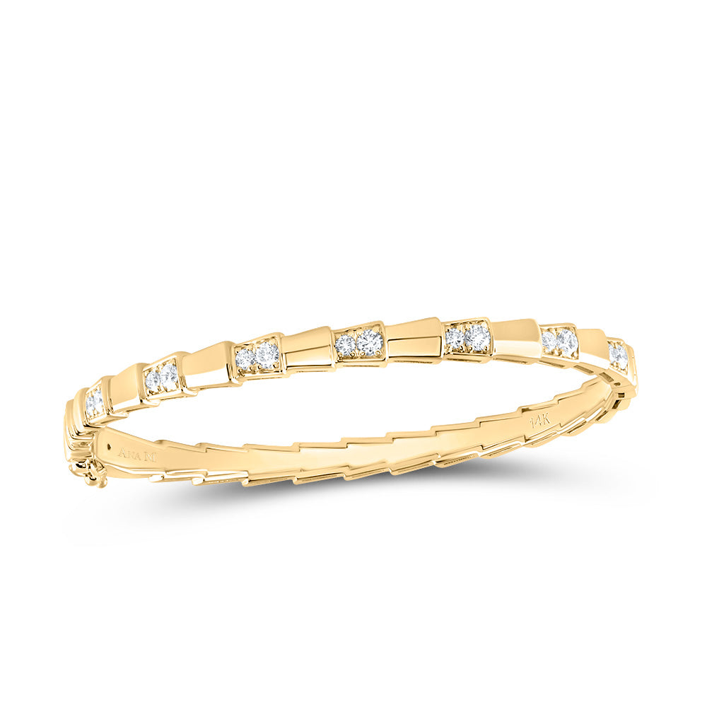 14kt Yellow Gold 3/4 Cttw Diamond Ana M Fashion Bangle