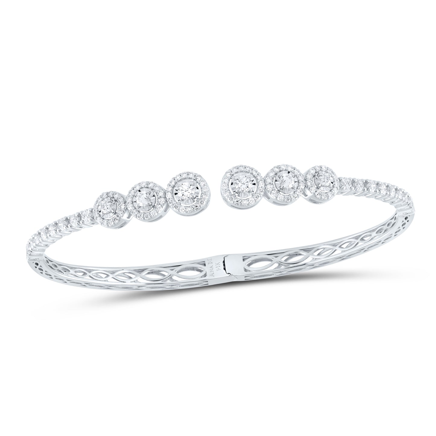 14kt White Gold 1 1/5 Cttw Diamond Ana M Fashion Bangle