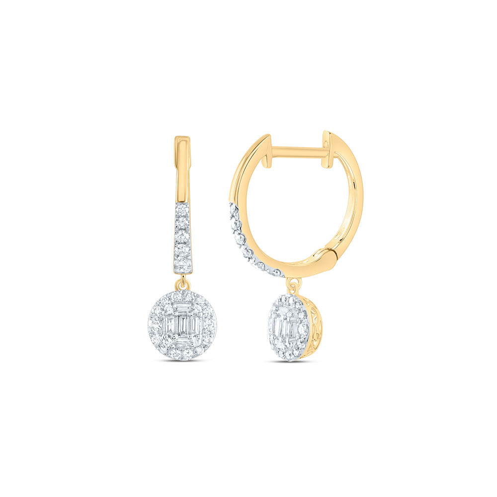 14kt Yellow Gold 3/8 Cttw Diamond Ana M Fashion Round Dangling Earring
