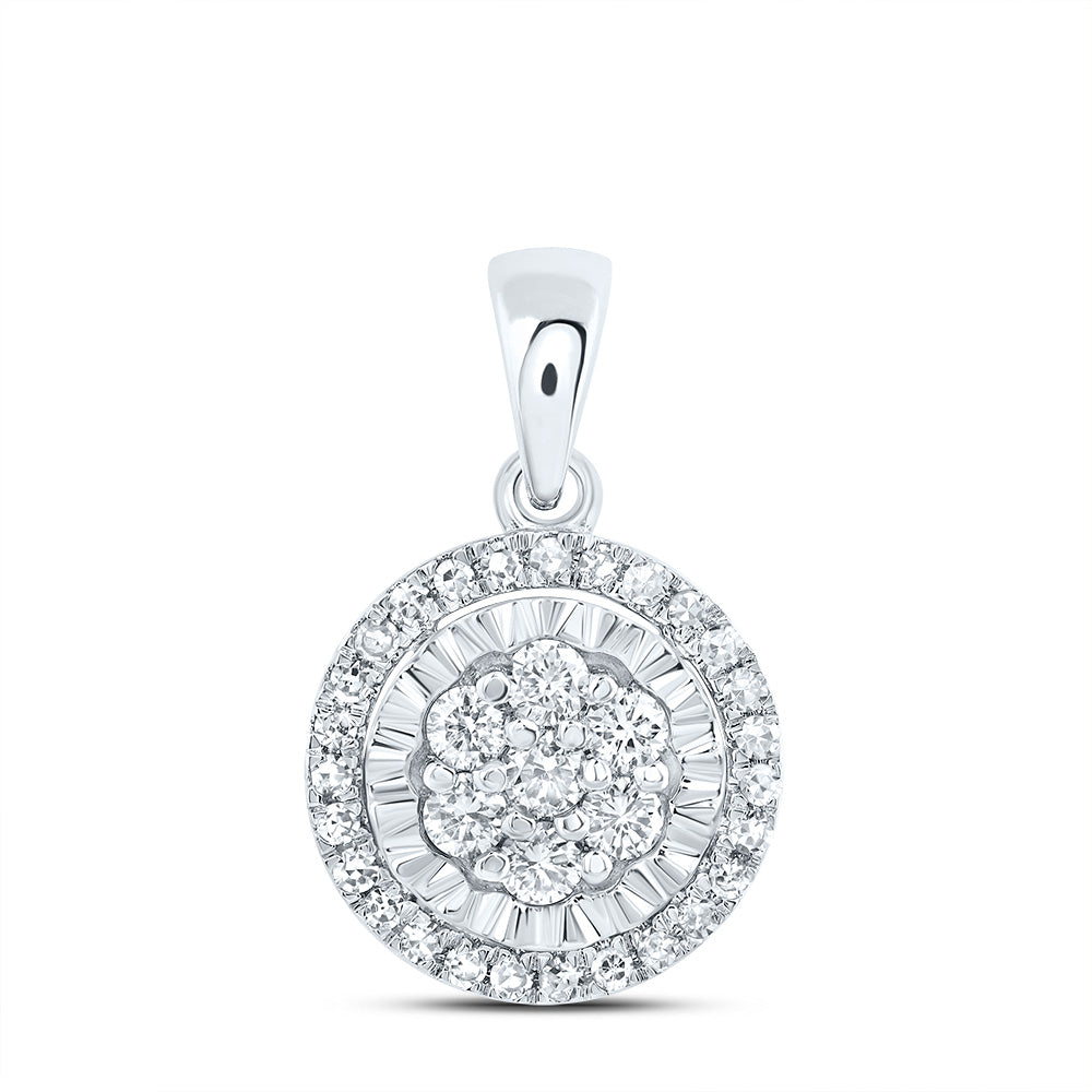10kt White Gold 1/3 Cttw Diamond Fashion Round Pendant