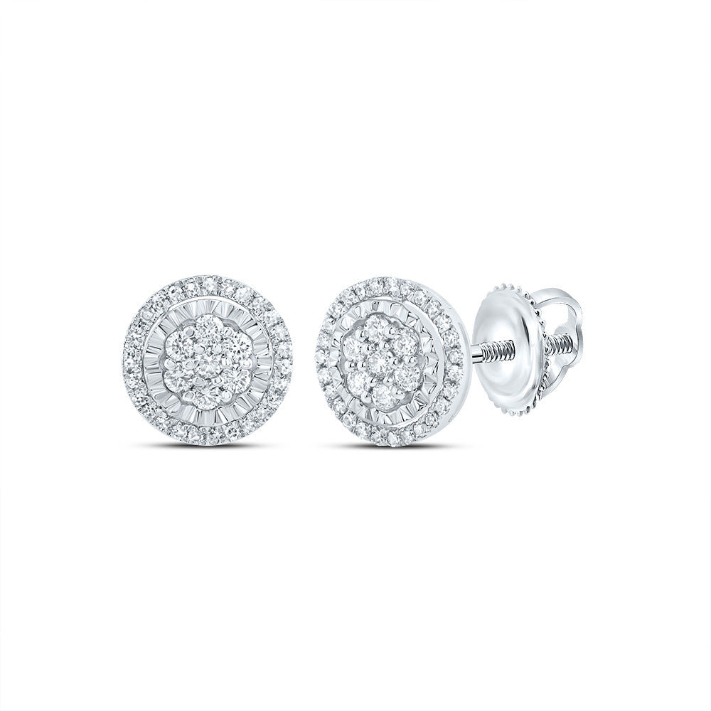 10kt White Gold 3/8 Cttw Diamond Fashion Round Stud Earring
