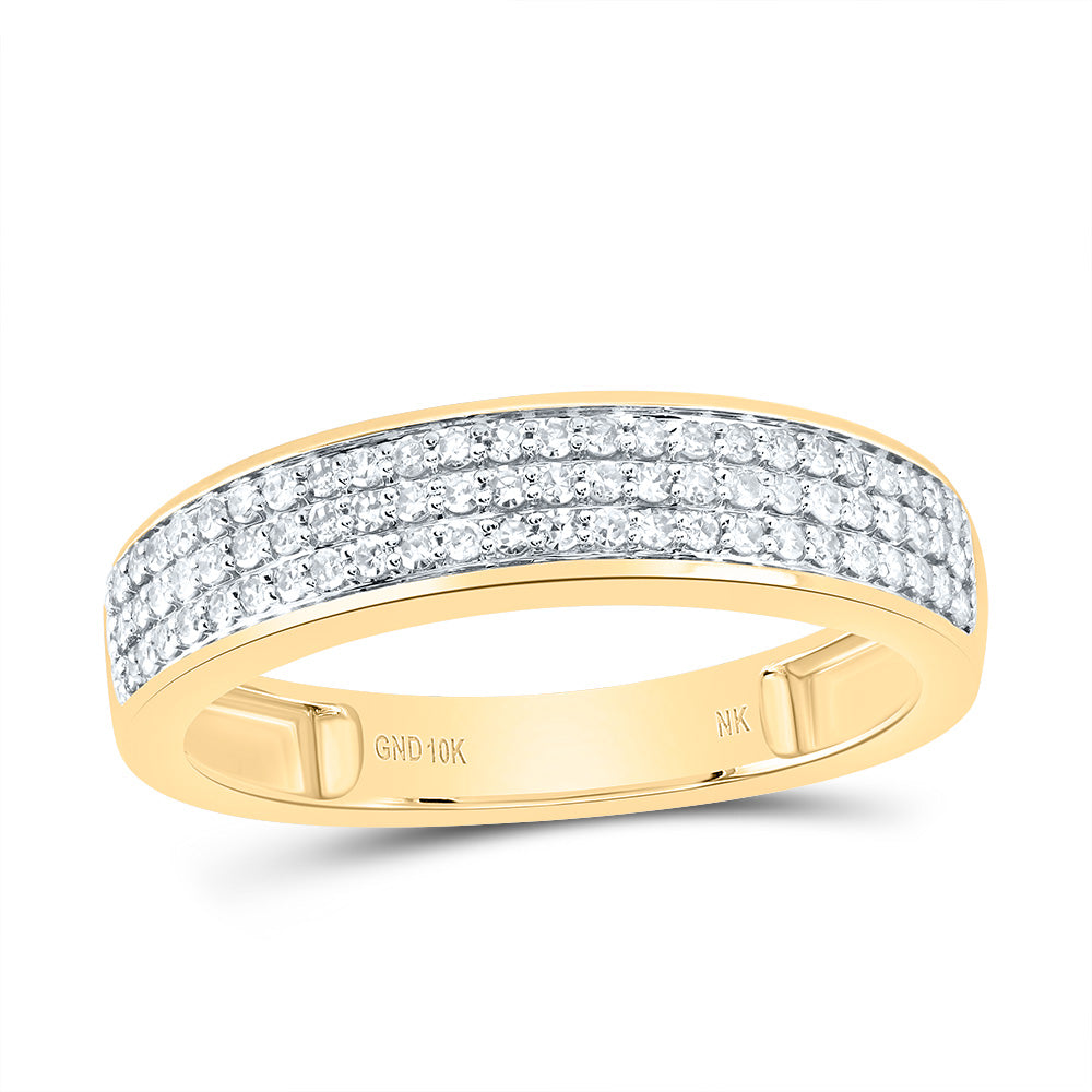 10kt Yellow Gold His & Hers 1 Cttw Diamond Round Bridal Wedding Ring Band Set, Women Size: 5-9, Men Size: 8-12