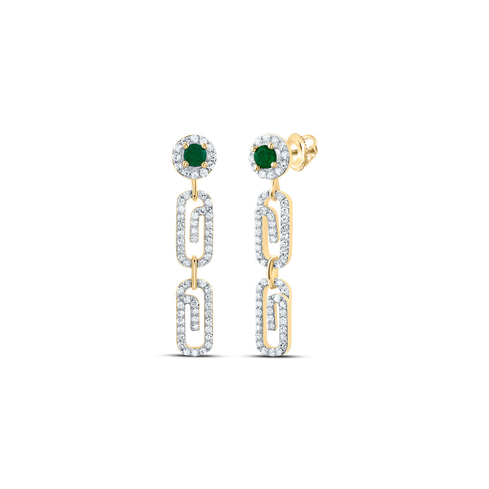 10kt Yellow Or White Gold Natural Diamond 3mm Round Natural Gem Paper Clip Dangling Earring