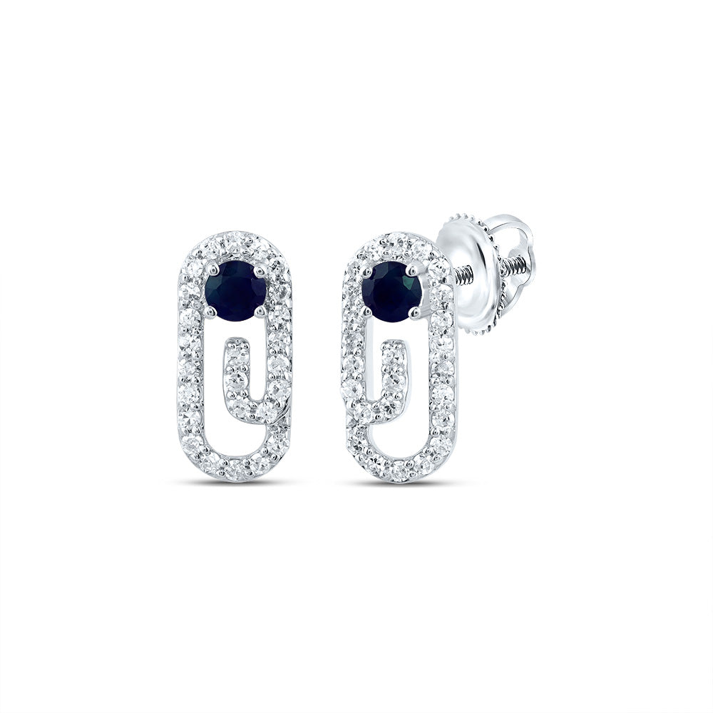 10kt Yellow Or White Gold Natural Diamond 2.5mm Round Natural Gem Paper Clip Stud Earring