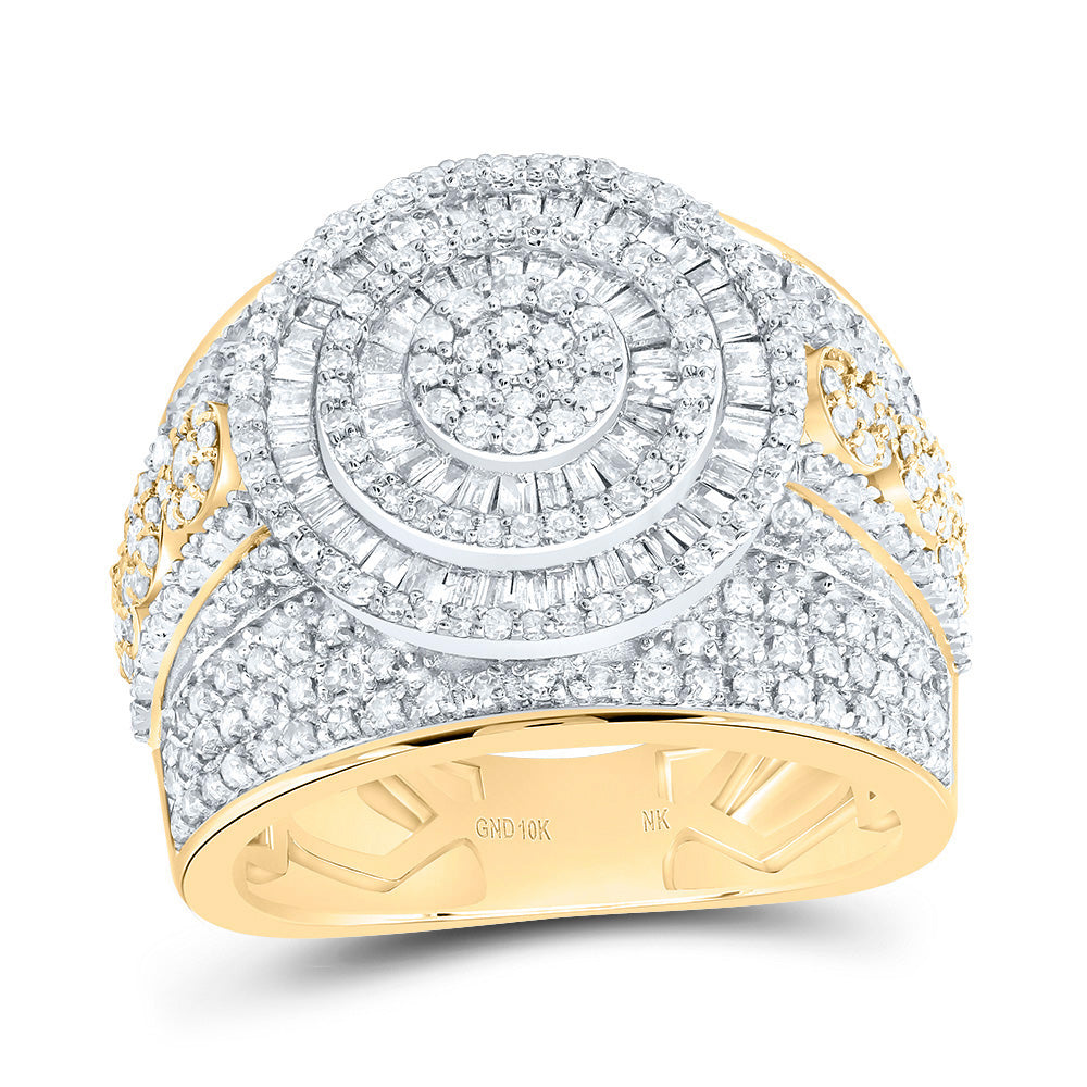 10kt Yellow Gold 1 3/4 Cttw Natural Diamond Fashion Round Wedding Engagement Anniversary Ladies Ring, Women Size: 5-9