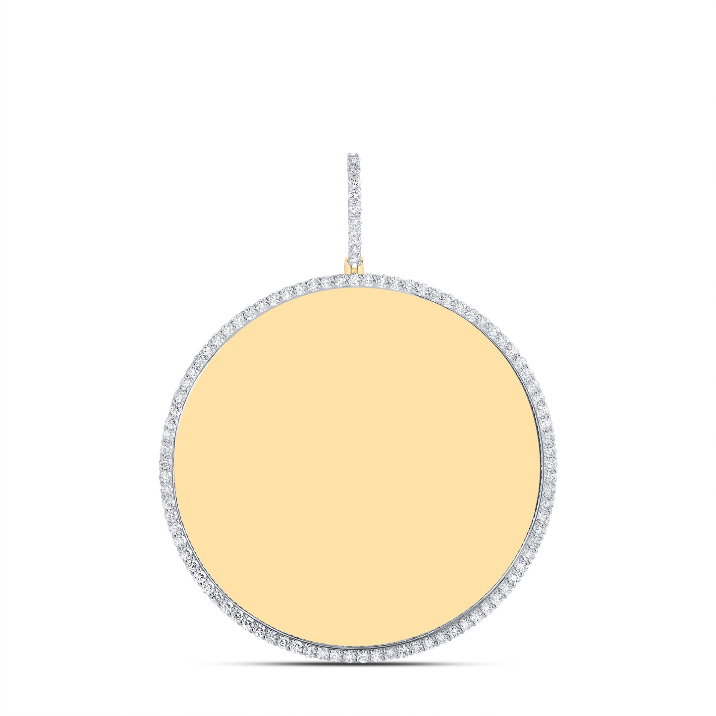 10kt Yellow Gold 3 3/8 Cttw Natural Diamond Memory Round Mens Charm