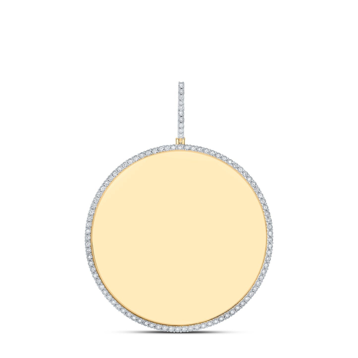 10kt Yellow Gold 3/8 Cttw Natural Diamond Memory Round Mens Charm
