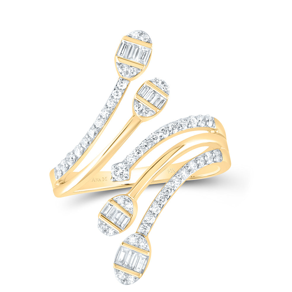 14kt Yellow Gold 5/8 Cttw Diamond Ana M Bridal Wedding Engagement Anniversary Ring, Women Size: 5-9