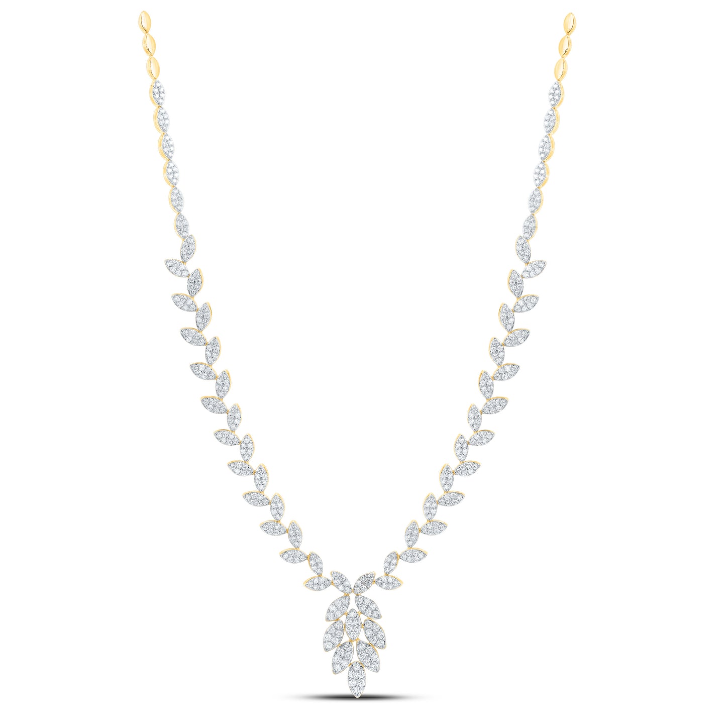 14kt Yellow Gold 4 1/4 Cttw Diamond Ana M Fashion Necklace, Length: 18 Inch