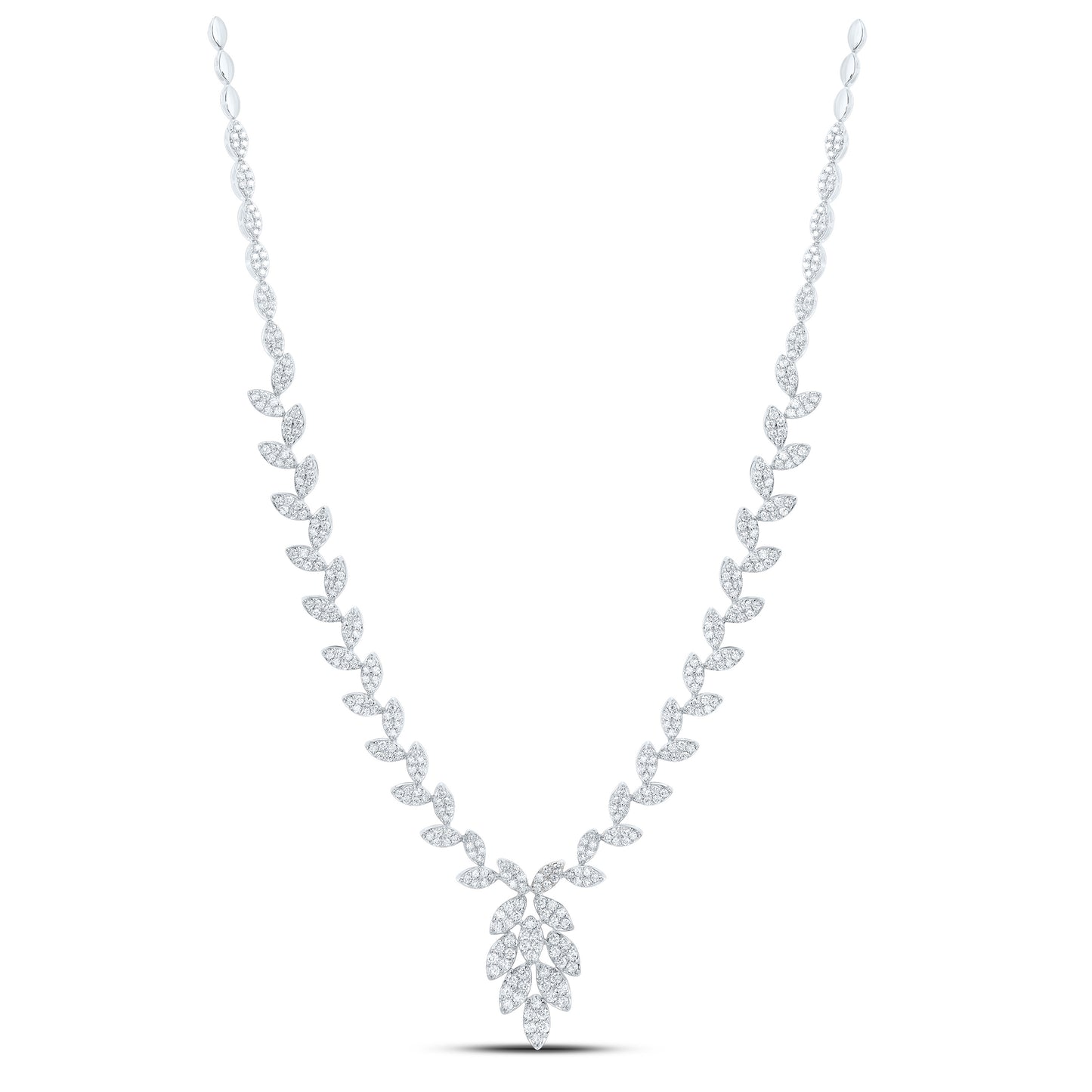 14kt White Gold 4 1/4 Cttw Diamond Ana M Fashion Necklace, Length: 18 Inch