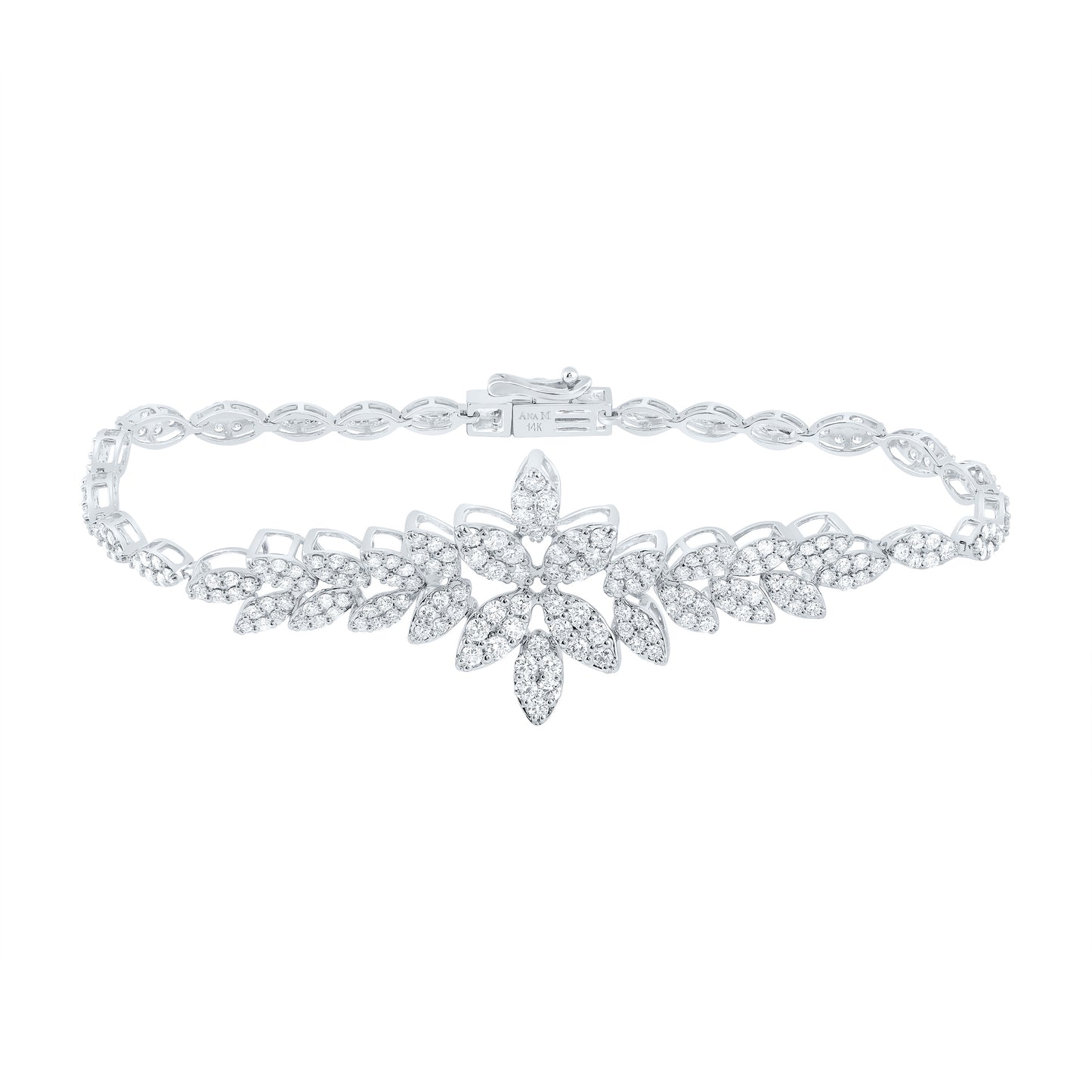 14K White Gold 2 3/8 Ctw Diamond Fashion Bracelet (7 Inch)
