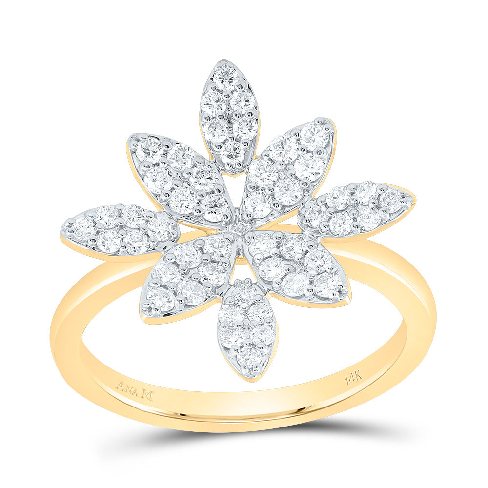 14kt Yellow Gold 1/2 Cttw Diamond Ana M Bridal Wedding Engagement Anniversary Ring, Women Size: 5-9