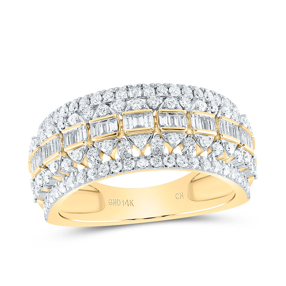 14kt Yellow Gold 7/8 Cttw Diamond Fashion Bridal Wedding Engagement Anniversary Womens Band, Women Size: 5-9