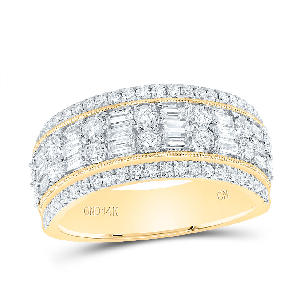 14kt Yellow Gold 1 Cttw Diamond Fashion Bridal Wedding Engagement Anniversary Womens Band, Women Size: 5-9