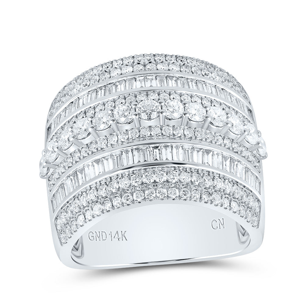 14kt White Gold 2 Cttw Diamond Fashion Bridal Wedding Engagement Anniversary Womens Band, Women Size: 5-9