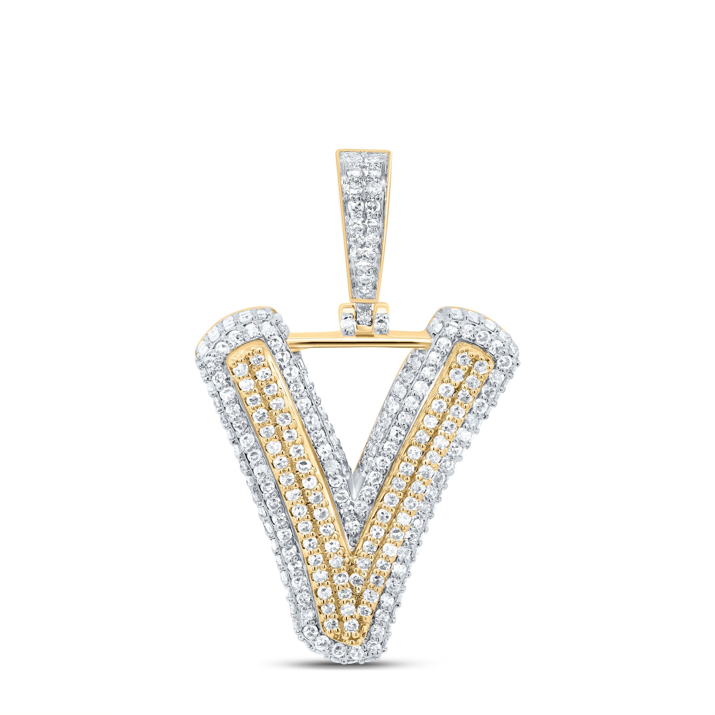 10kt Yellow Gold Diamond Fashion Initial Pendant