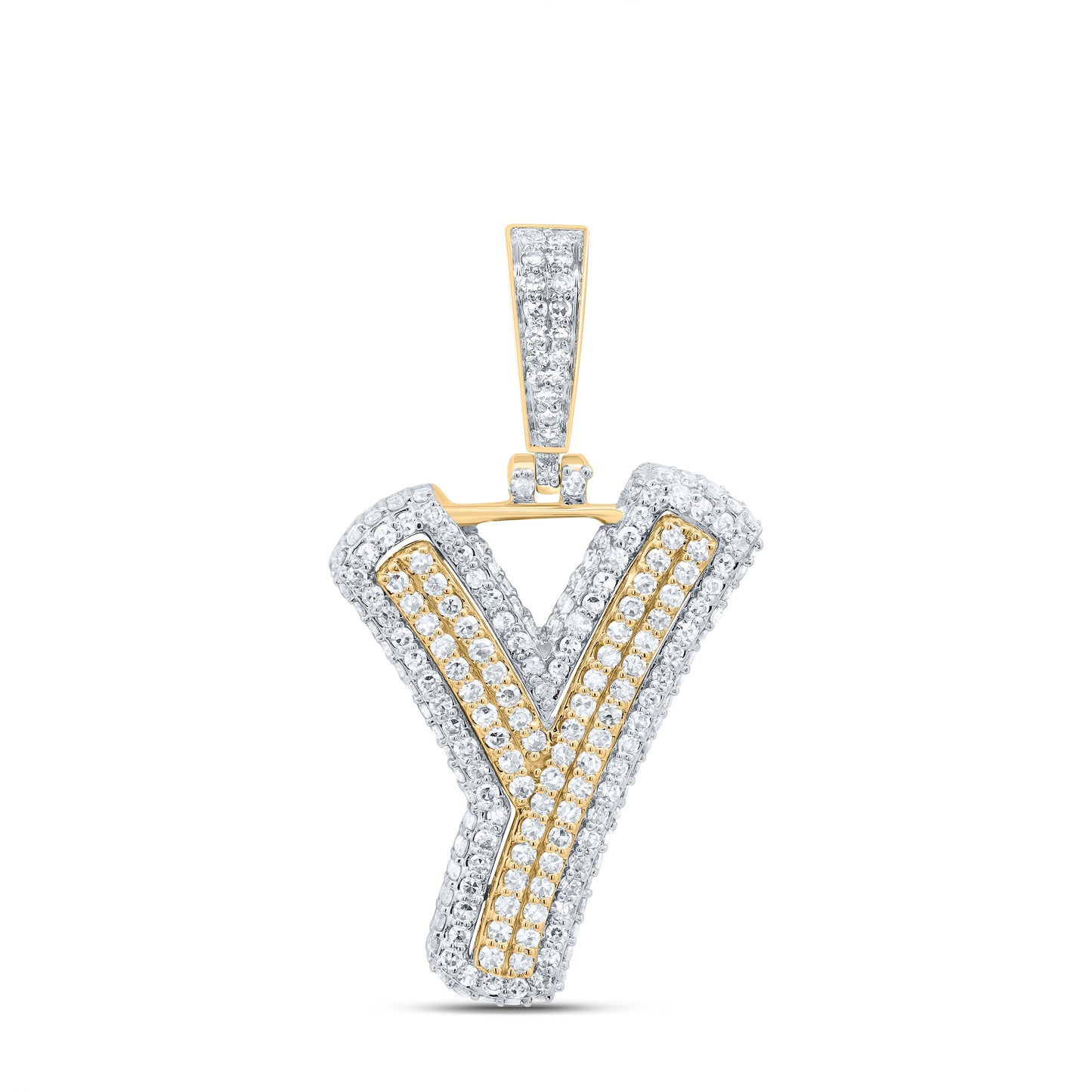 10kt Yellow Gold Diamond Fashion Initial Pendant