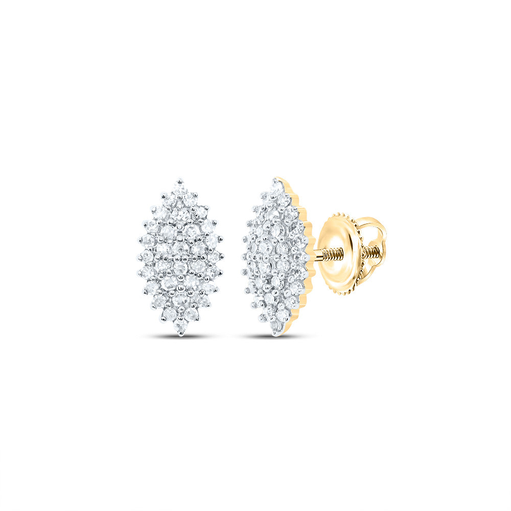 10kt Yellow Gold 1/5 Cttw Diamond Marquise Stud Earring