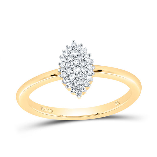 10kt Yellow Gold 1/8 Cttw Diamond Marquise Wedding Engagement Anniversary Ring, Women Size: 5-9