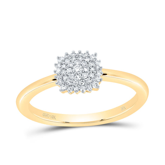 10kt Yellow Gold 1/6 Cttw Diamond Cushion Wedding Engagement Anniversary Ring, Women Size: 5-9