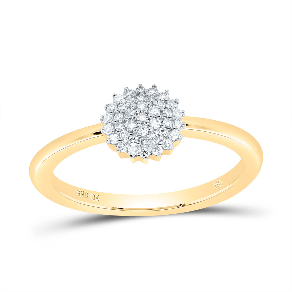 10kt Yellow Gold 1/8 Cttw Diamond Round Wedding Engagement Anniversary Ring, Women Size: 5-9