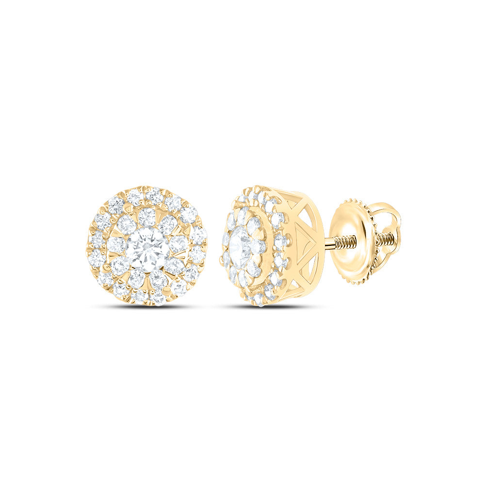 14kt Yellow Gold 5/8 Cttw Diamond Ana M Elite Fashion Round Stud Earring
