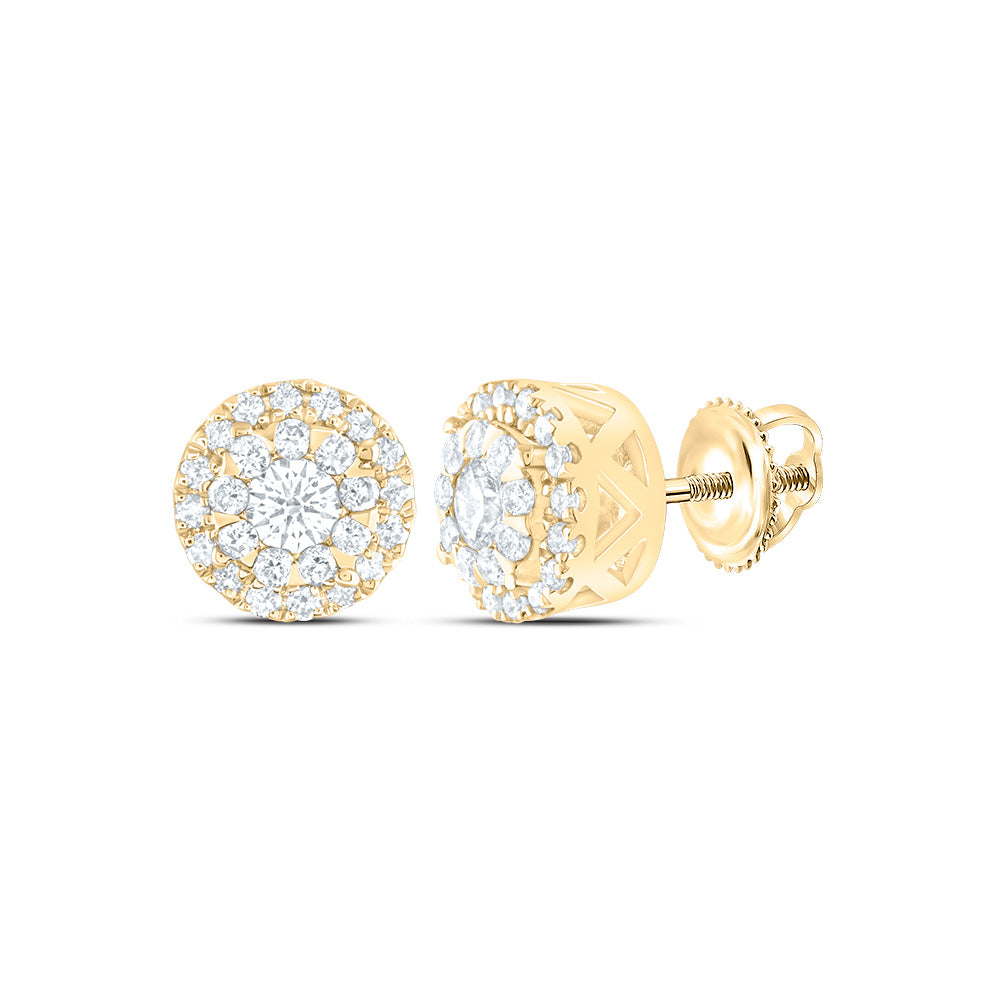14kt Yellow Gold 1/3 Cttw Diamond Ana M Elite Fashion Round Stud Earring
