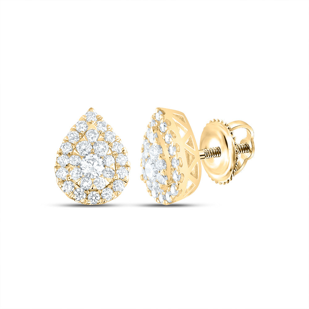 14kt Yellow Gold 5/8 Cttw Diamond Ana M Elite Fashion Pear Stud Earring
