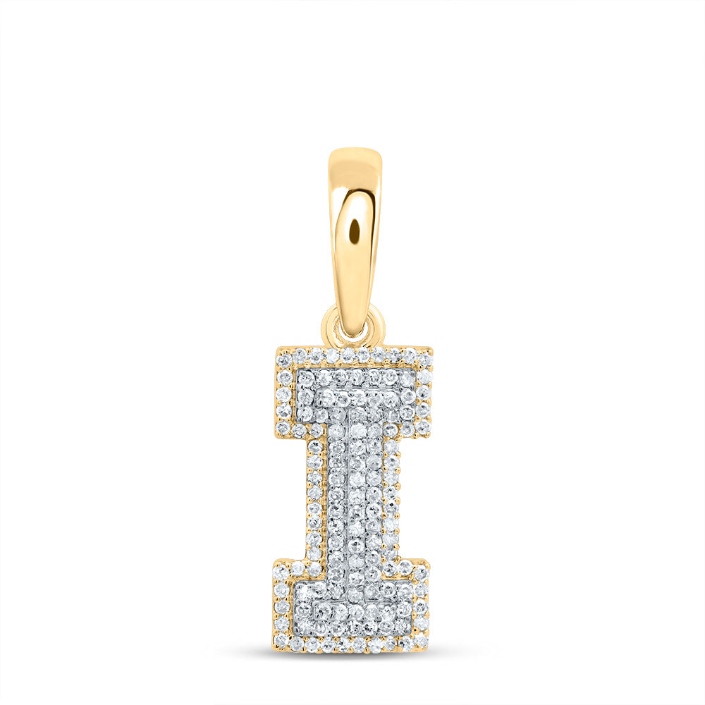 10kt Yellow Gold Diamond Initial Pendant