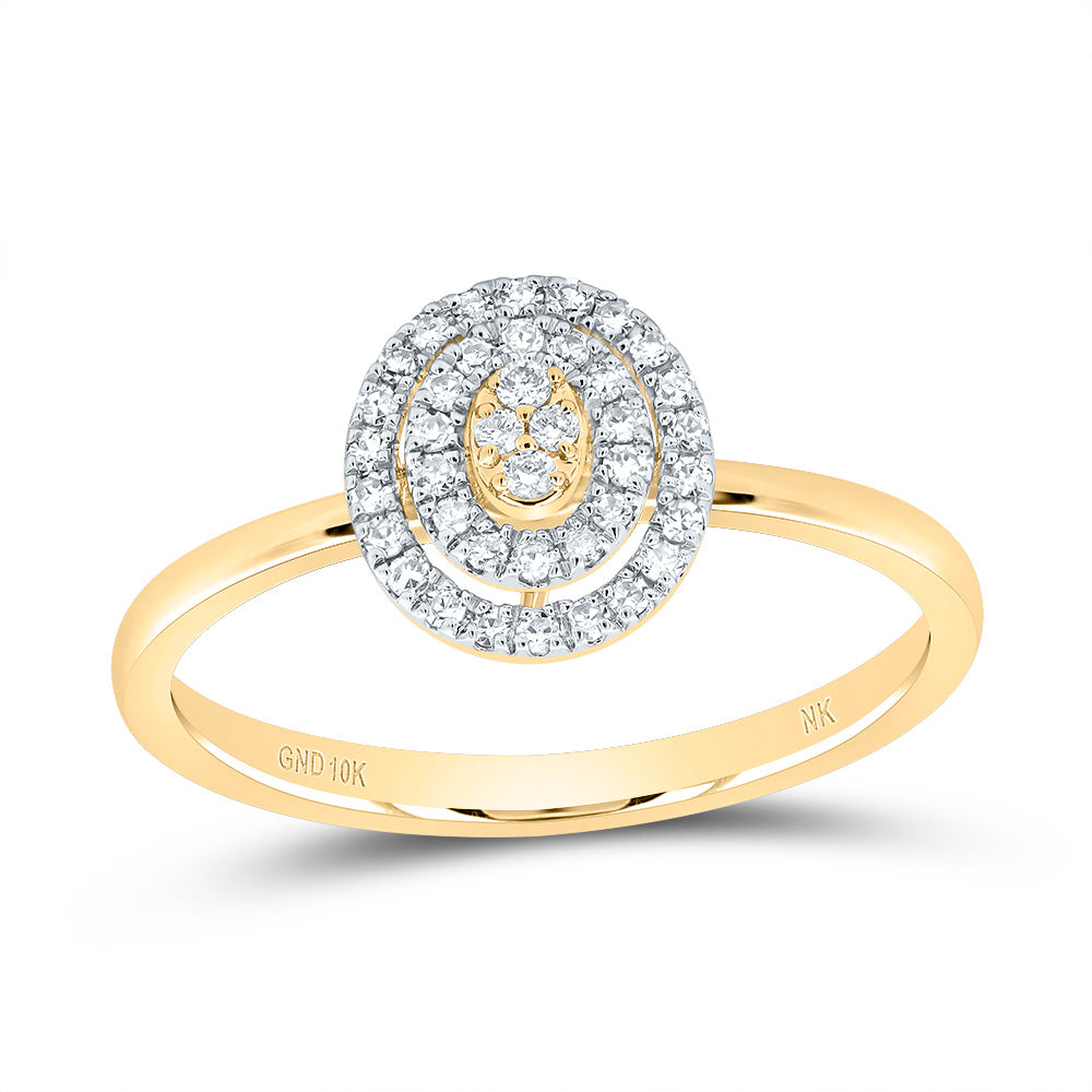 10kt Yellow Gold 1/6 Cttw Diamond Oval Wedding Engagement Anniversary Ring, Women Size: 5-9