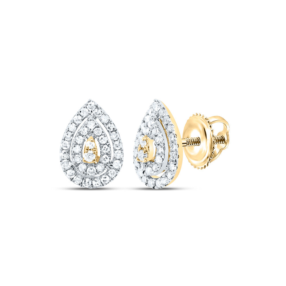 10kt Yellow Gold 1/5 Cttw Diamond Pear Stud Earring