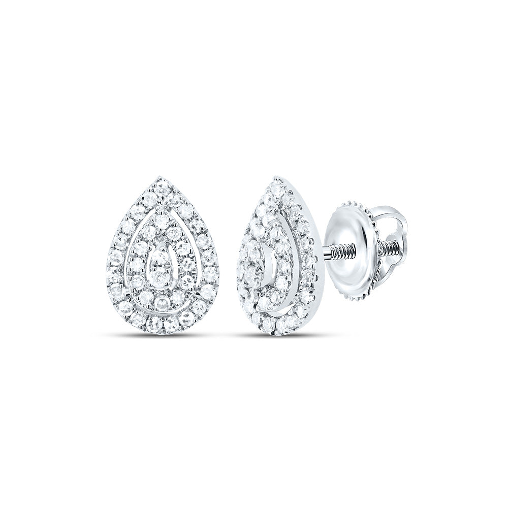 10kt White Gold 1/5 Cttw Diamond Pear Stud Earring