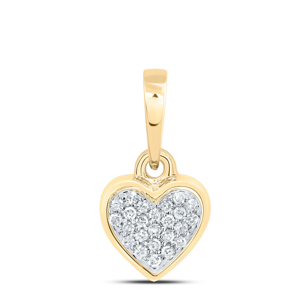 10kt Yellow Gold 1/20 Cttw Natural Diamond Heart Pendant