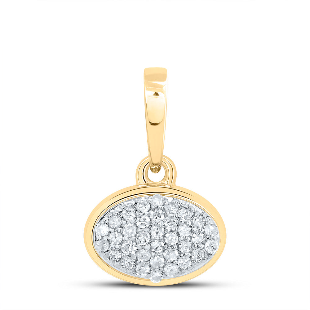 10kt Yellow Gold 1/10 Cttw Diamond Oval Pendant
