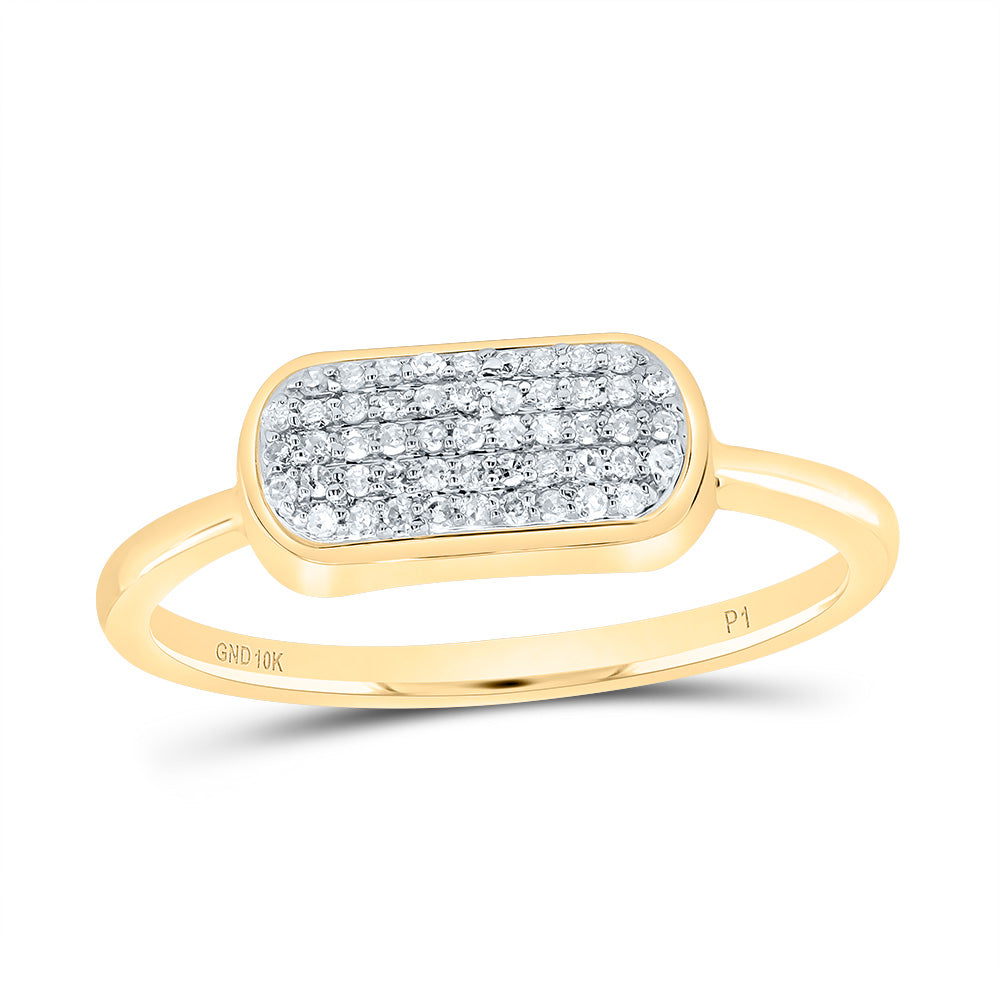 10kt Yellow Gold 1/8 Cttw Wedding Engagement Anniversary Diamond Ring, Women Size: 5-9