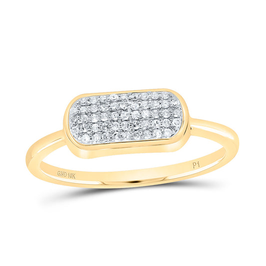 10kt Yellow Gold 1/8 Cttw Wedding Engagement Anniversary Diamond Ring, Women Size: 5-9