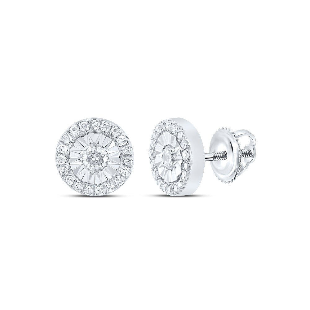 10kt White Gold 1/5 Cttw Diamond Round Stud Earring
