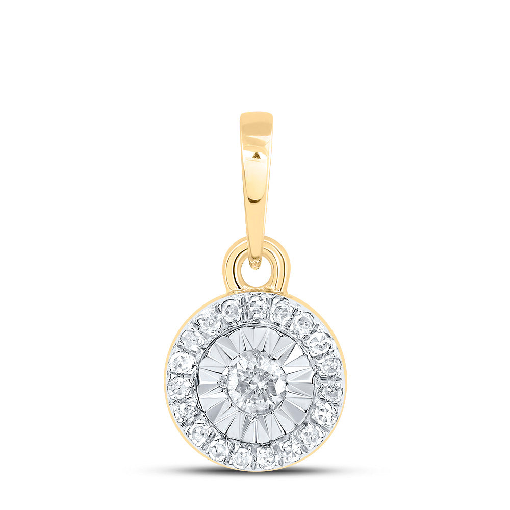 10kt Yellow Gold 1/10 Cttw Diamond Round Pendant