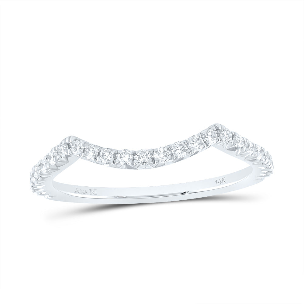 14kt White Gold 1/3 Cttw Diamond Ana M Fashion Cnc Cushion Wedding Engagement Anniversary Band, Women Size: 5-9