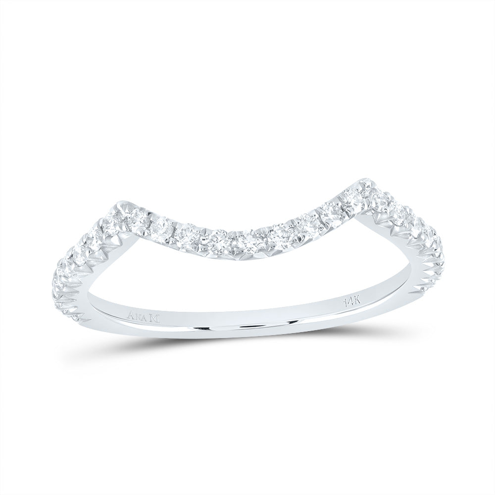 14K White Gold 1/3 Ctw Diamond Fashion Pear Band, Womens Size: 5-9