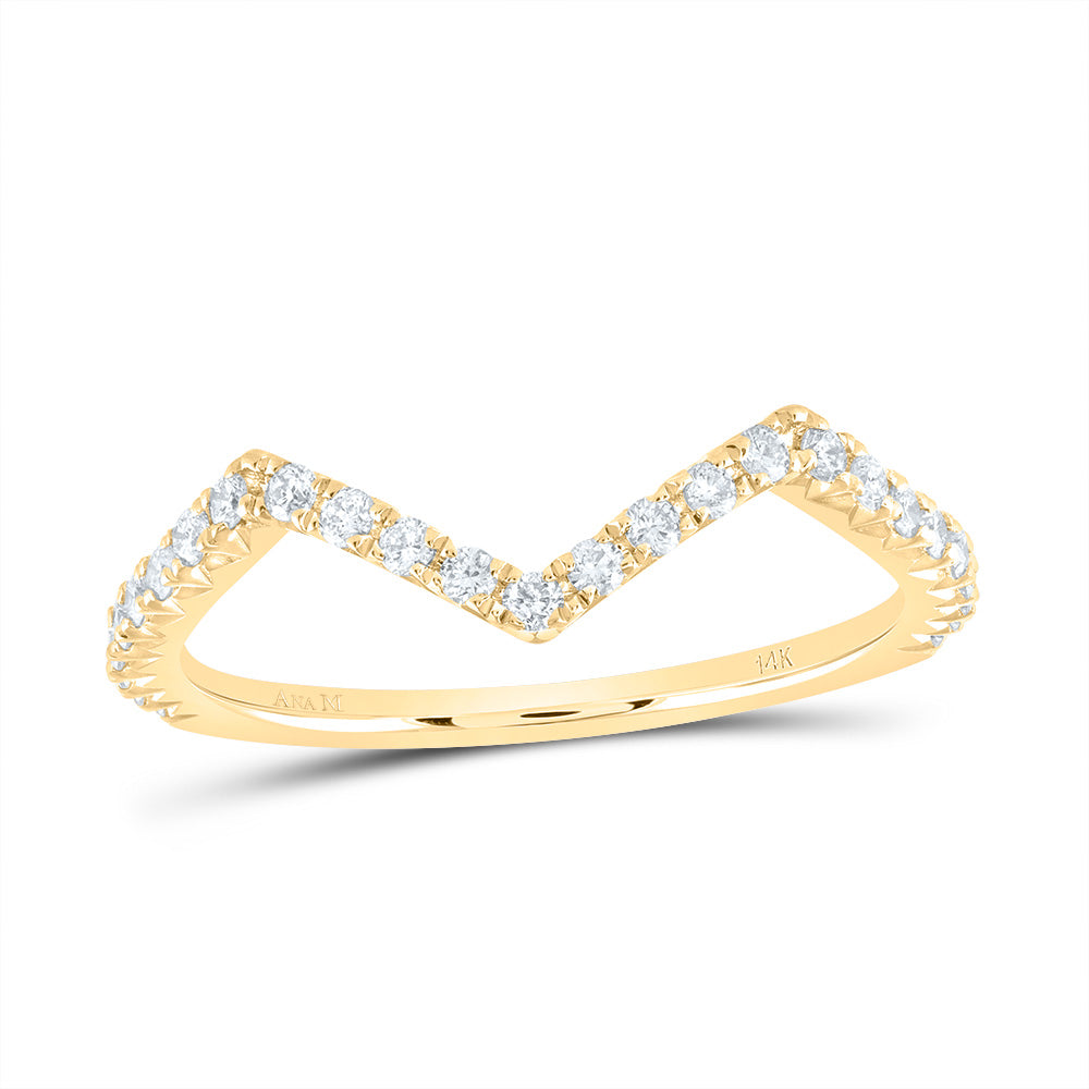 14kt Yellow Gold 1/3 Cttw Diamond Ana M Fashion Cnc Marquise Wedding Engagement Anniversary Band, Women Size: 5-9