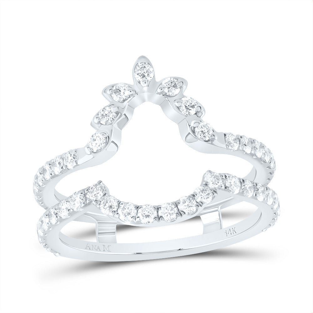 14kt White Gold 7/8 Cttw Diamond Ana M Cnc Wedding Engagement Anniversary Enhancer Ring, Women Size: 5-9