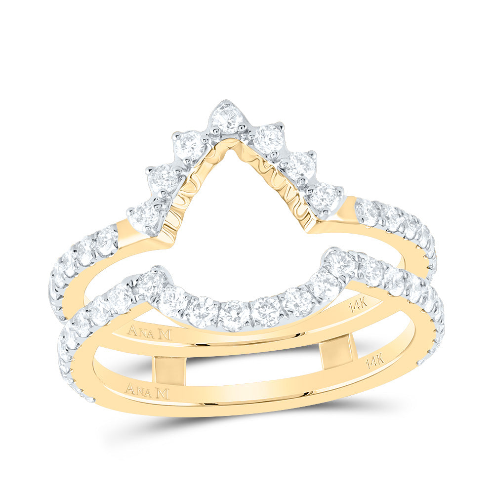 14kt Yellow Gold 7/8 Cttw Diamond Ana M Cnc Wedding Engagement Anniversary Enhancer Ring, Women Size: 5-9