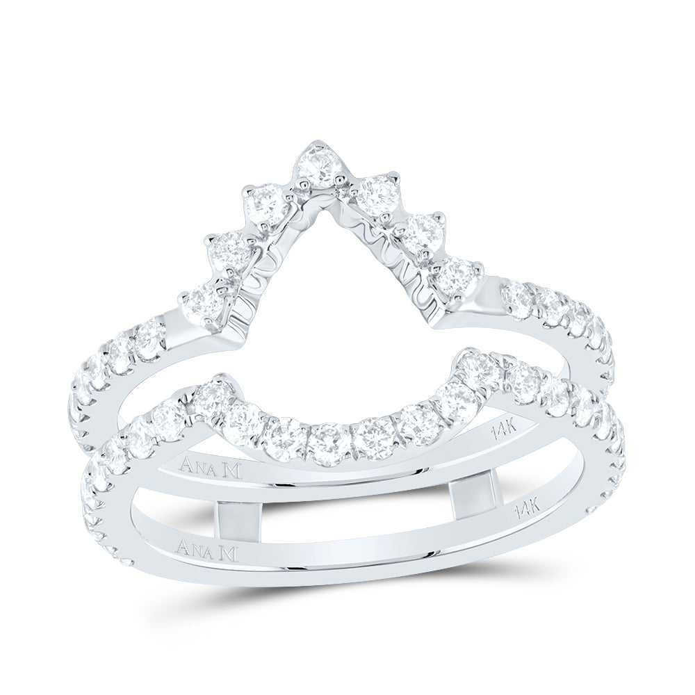 14kt White Gold 7/8 Cttw Diamond Ana M Cnc Wedding Engagement Anniversary Enhancer Ring, Women Size: 5-9