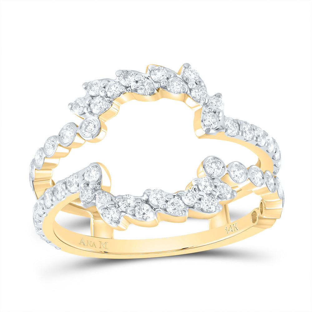 14kt Yellow Gold 7/8 Cttw Diamond Ana M Cnc Wedding Engagement Anniversary Enhancer Ring, Women Size: 5-9