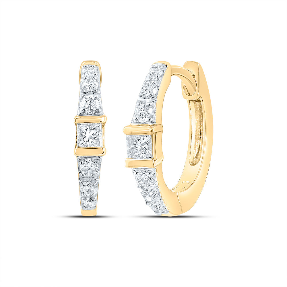 10kt Yellow Gold 1/6 Cttw Diamond Hoop Earring