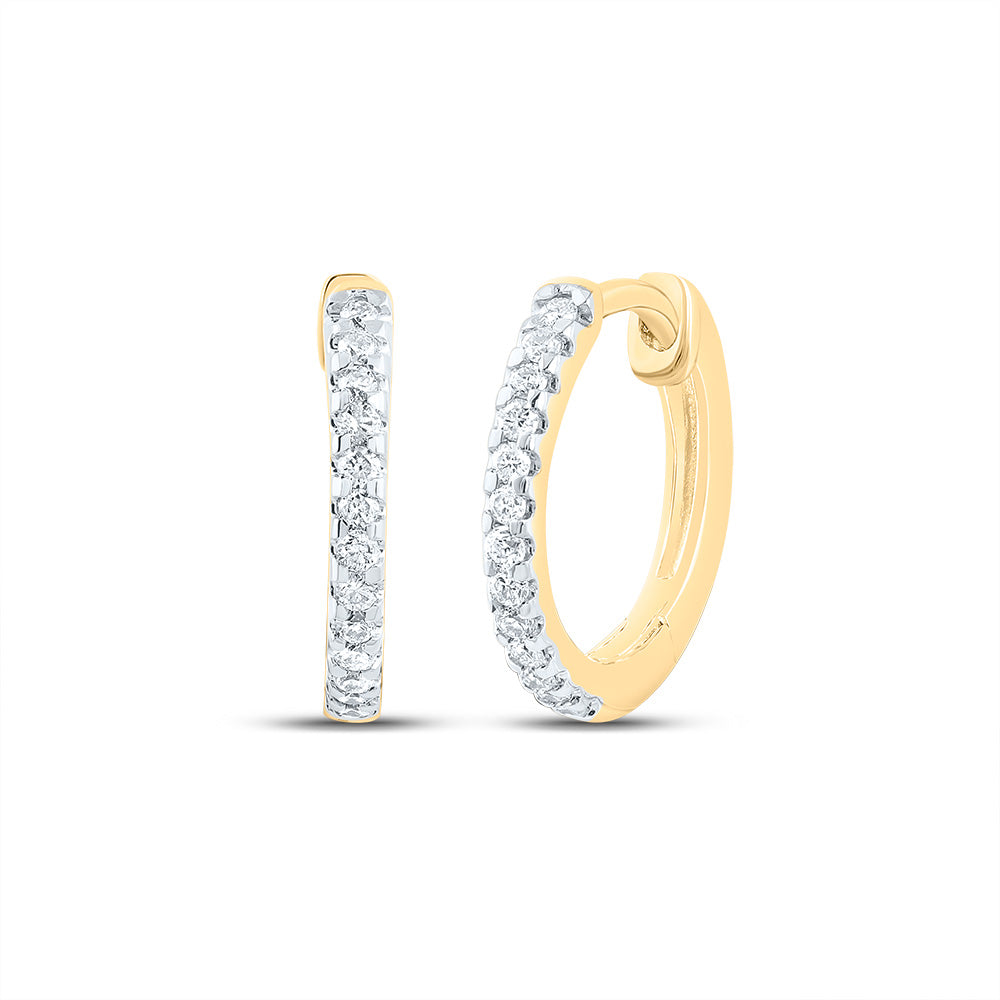 10kt Yellow Gold 1/10 Cttw Diamond Hoop Earring