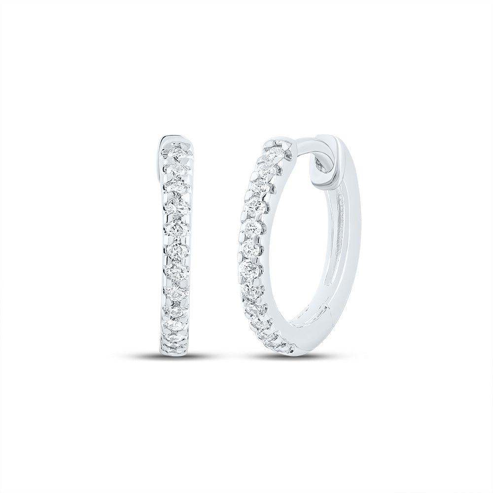 10kt White Gold 1/10 Cttw Diamond Hoop Earring