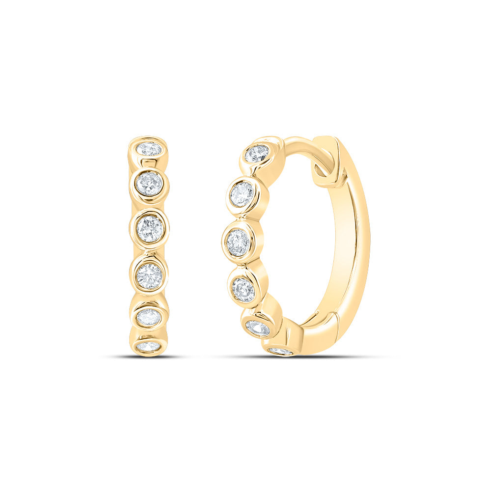 10kt Yellow Gold 1/10 Cttw Diamond Hoop Earring