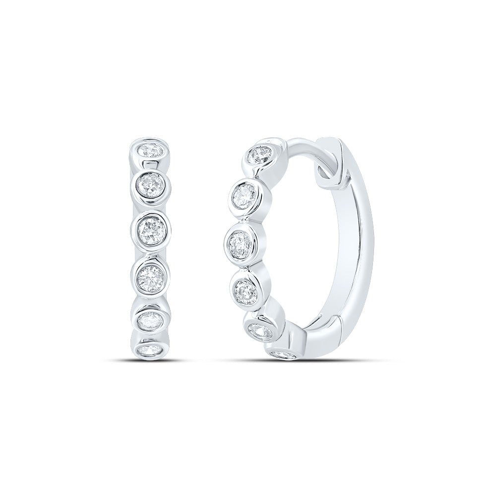10kt White Gold 1/10 Cttw Diamond Hoop Earring